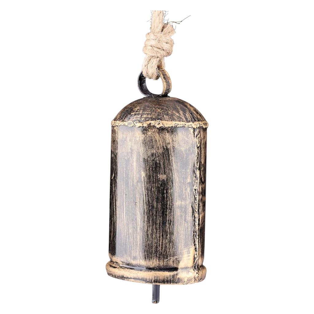 Handmade Iron Cow Bells with Gold Finish, Decorative Hanging Bells for Doors, Entryways, Meditation, Mindfulness, and Home Decor.