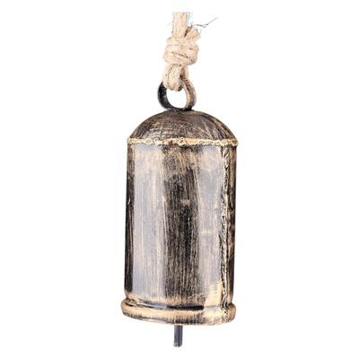 LARGE 7-INCH GOLD COW BELL, Rustic Handmade Door Bell for Wall, Vintage Tibetan Meditation & Christmas Decoration Chime