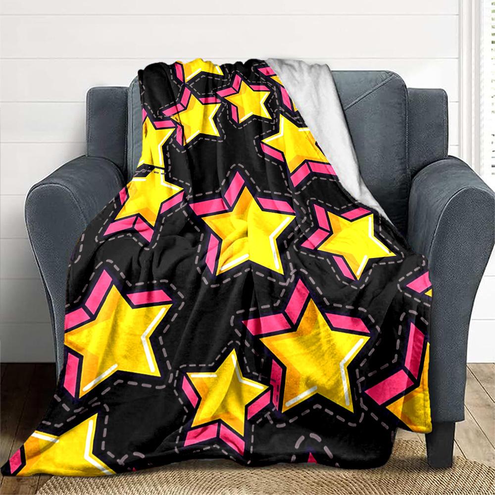 1pc Star Pattern Blanket Warm, Cozy, And Soft, Suitable for Sofas, Beds, Cars, And Office Use.Perfect for Camping And Travel, Making It a Great Gift f