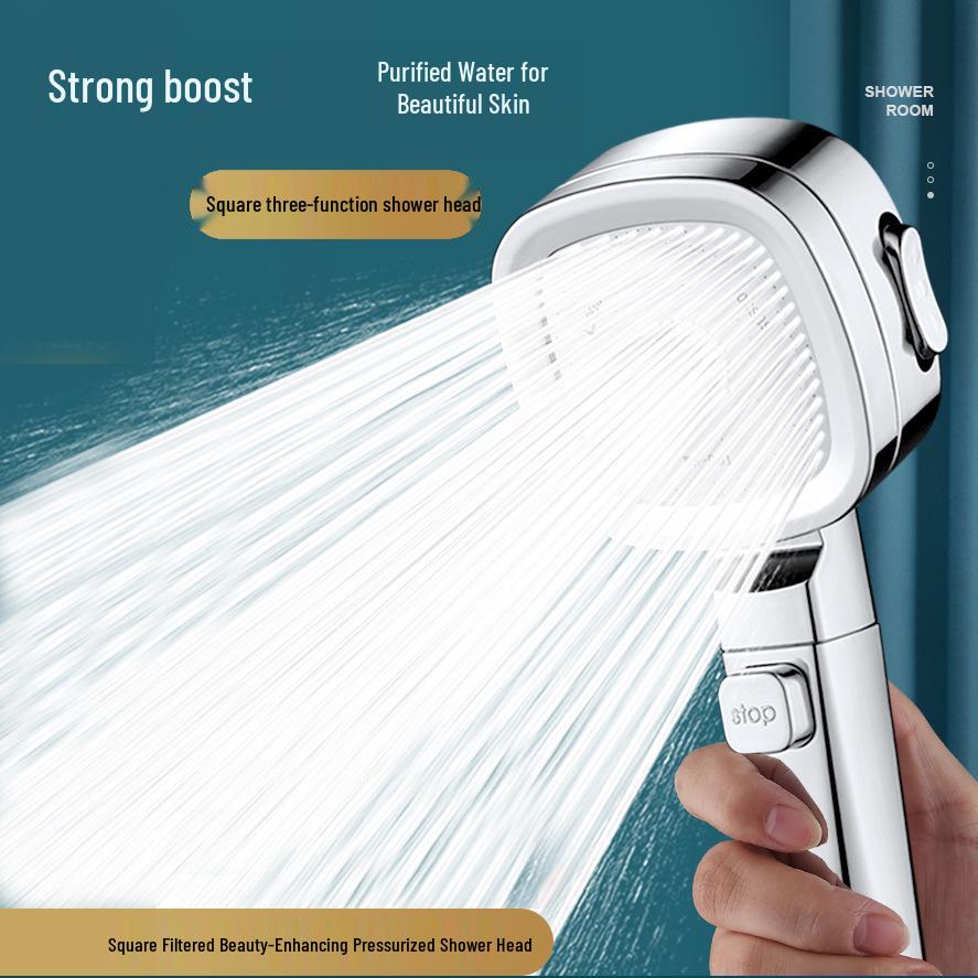 High-Pressure Shower Head with Filter: Rainfall Nozzle for Enhanced Water Flow