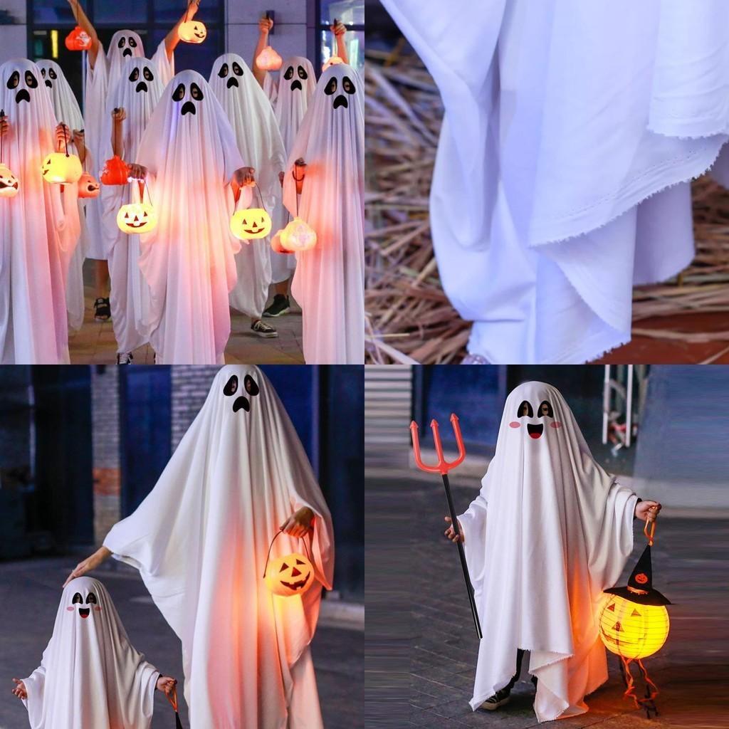 Halloween Kids Costume Ghost Cape For Boys And Girls Cosplay Dress-up White Spirit Costume