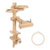 Embroidery Hoop Stand Adjustable Beech Wood Cross Stitch Stand Holder with Built-in Storage Tray with 6/8" Embroidery Hoop