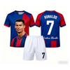 Summer Fashion New Ronaldo # 7 Football Jersey Sport Training Competition Short Sleeve T-shirt and Shorts Set Family Kids Tees