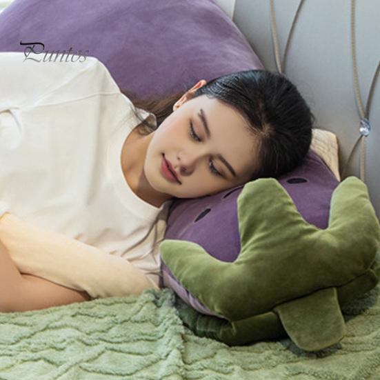 Large Hug Pillow Eggplant Body for Side Sleepers, Soft Long Plush Cushion Sleeping with Removable Washable Cover, Cute Hugging Women Full Support
