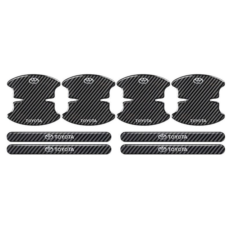 

Car Door Handle Bowl Protector Anti-Scratch Carbon Sticker Strip Decals for Toyota RAV4 C-HR Yaris Hilux Prius Auto Accessories