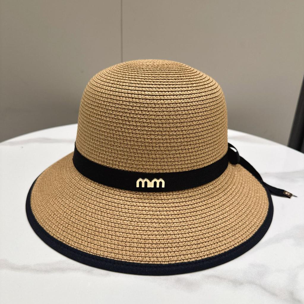 Elegant Hepburn French Bucket Hat Sun Hat Foldable Straw Hat Summer Beach Vacation Sun Hat