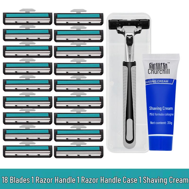 Men's Universal Double-Layer Razor Head: 2-Layer Blade for Beard & Face Shaving