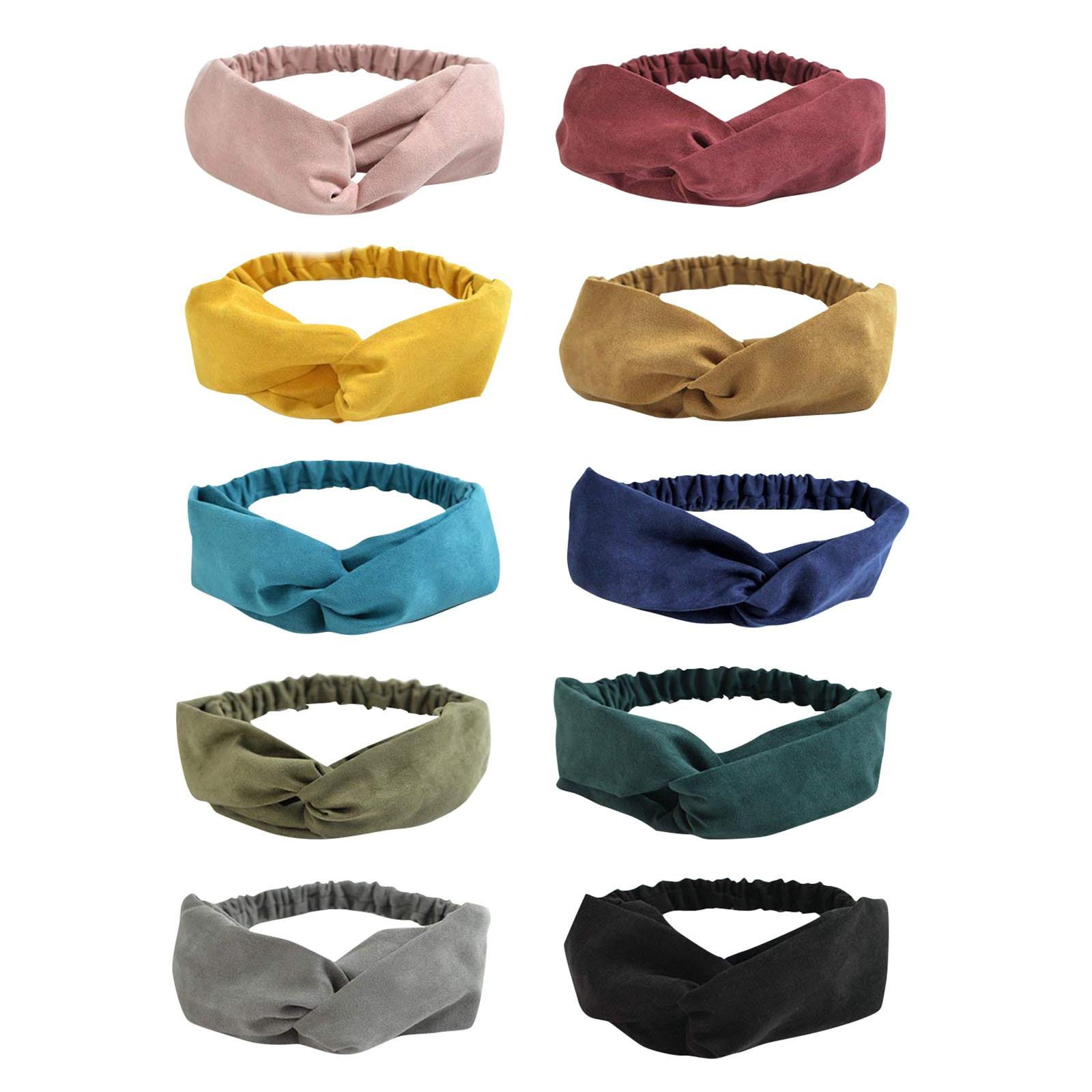 

Женская повязка на голову, 10 шт., винтажная эластичная бандана с цветочным принтом, витые милые аксессуары для волос