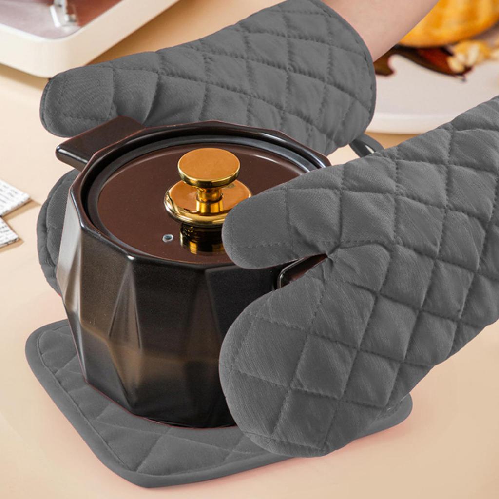 Mikrowellenhandschuhe Küchen-Koch-Backhandschuhe Topflappen Hitzebeständig Geschützt Hochtemperaturbeständig