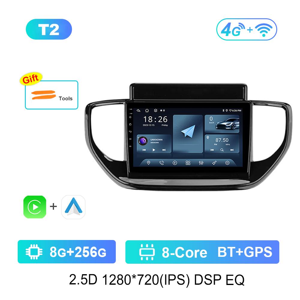 9 Inch DSP Stereo Car Radio Multimedia Player for Hyundai Solaris 2 II 2020 - 2021 GPS Navi Android OS 4G BT WiFi Auto Tools