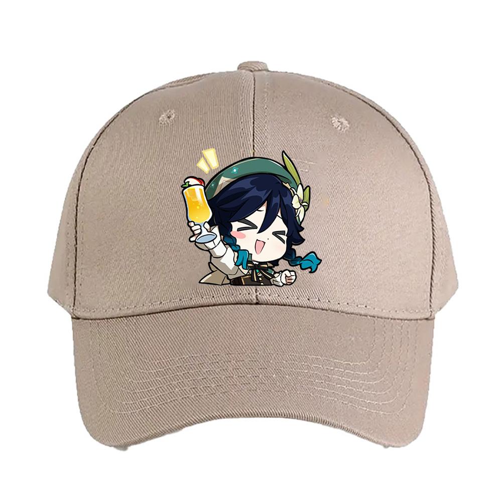 Genshin Impact Chibi Venti Cap Summer Woman Man Adult Casual Fashion Casual Adjustable Fishing Hat Sun Hat