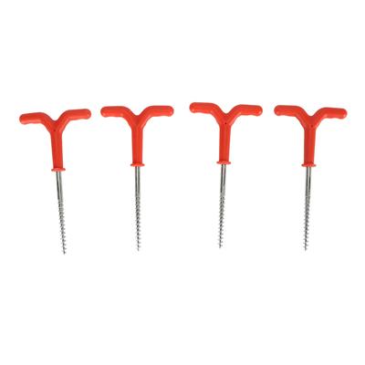 4 יחידות אוהל דיג מקדח קרח פלסטיק נירוסטה חזק תרמיל אוהל מסמר קרח לחורף