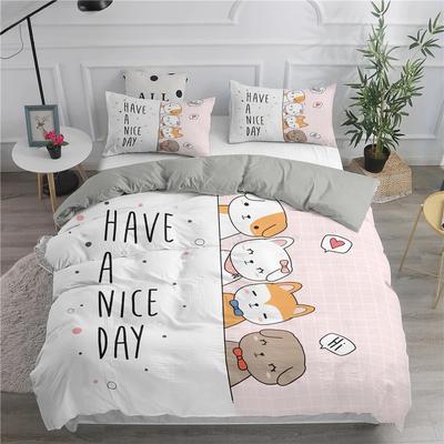 Set Letto Cartoni Animati Gatti Carini Stampati Set Copripiumino 3D Singolo Matrimoniale Queen King Misure Doppie Federa Biancheria da Letto Poliestere Morbido
