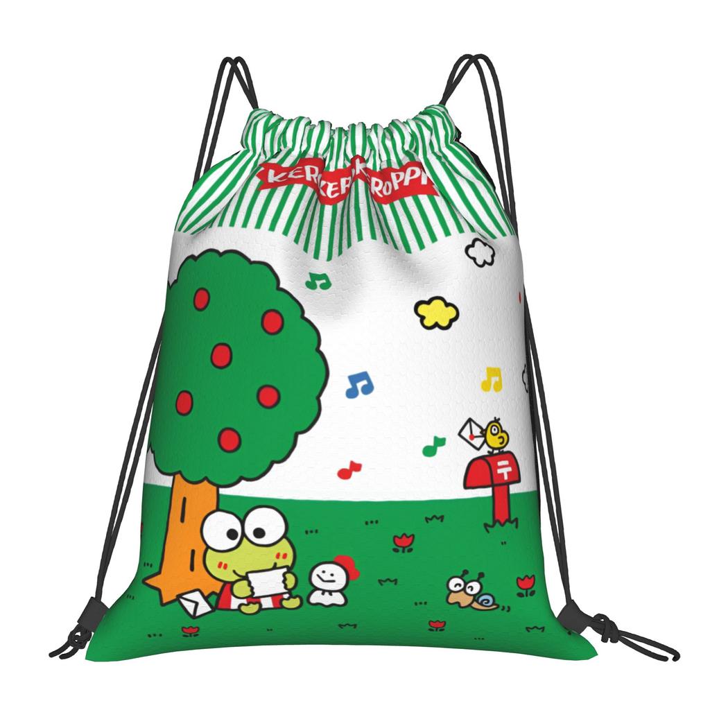 Custom K-KeroKeroKeroppies Drawstring Bags Men Women Foldable Sports Gym Sackpack Frog Cartoon Shopping Storage Backpacks