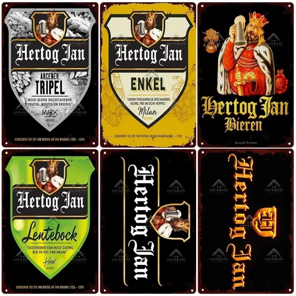 Retro Hertog Jan Metal Sign - Exquisitely Crafted Tin with Vivid Paint, Ideal for Bar & Club Decor To Create a Mesmerizing Mural