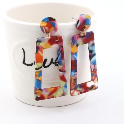 Koreanische Acryl Ohrringe Für Frauen Bunte Metall Geometrische Bohemian Fashion Ohrring Schmuck Zubehör Weihnachten Geschenk