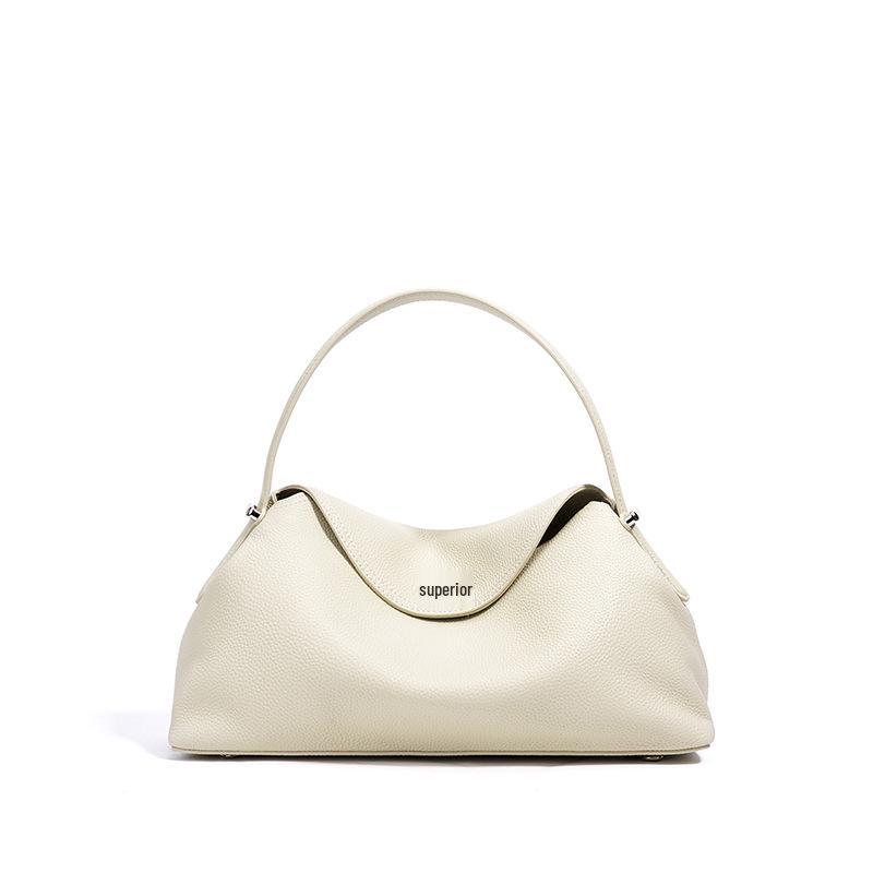 Black Versatile Women's Crossbody Bag - Large Capacity, High-End Cowhide Handbag for Office Workers