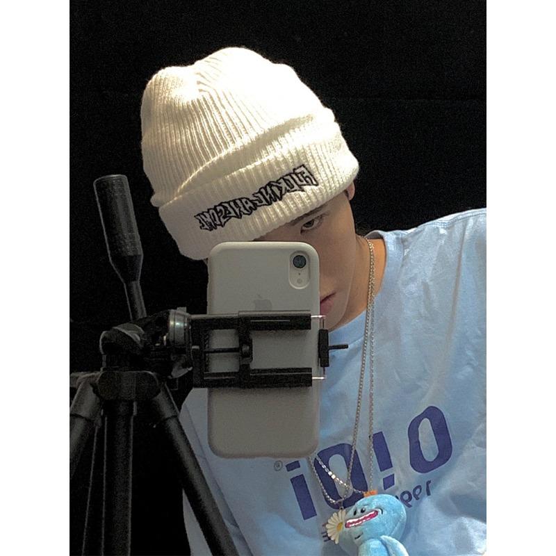 Korean Ins Super Hot Knitted Hat Men Autumn and Winter Retro Embroidery Cold Hat Spring and Autumn Hip Hop Trendy Brand Woolen Hat Women