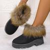 Women's Fluffy Slippers New Plush Warm Platform Shoes For Winter Indoor Heelless Semi-slippers Outdoor Non-slip Cotton Shoes