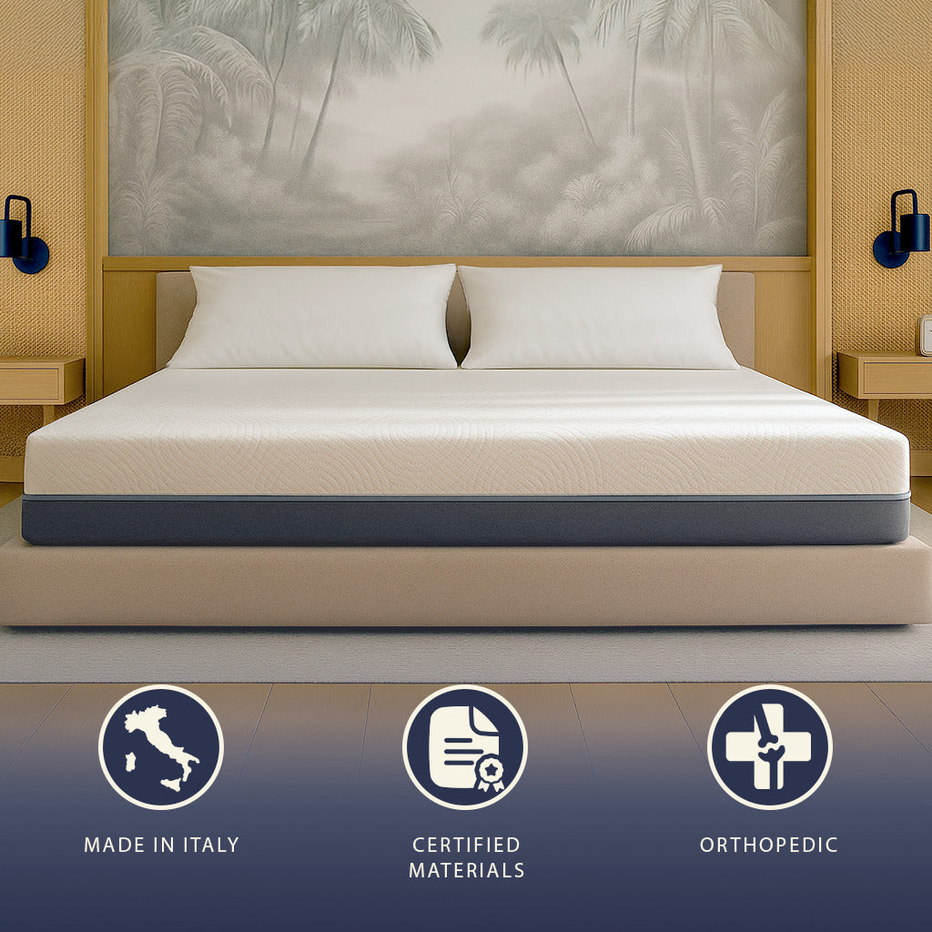 The White Stone Matelas Memory Foam et Mousse Haut 22 cm | Matelas et Hypoallergénique 