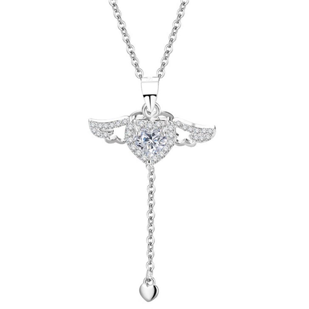 Cupid's Heart Necklace for Women's Niche Love Collarbone Sweater Chain New Style Inlaid Luxury High-end