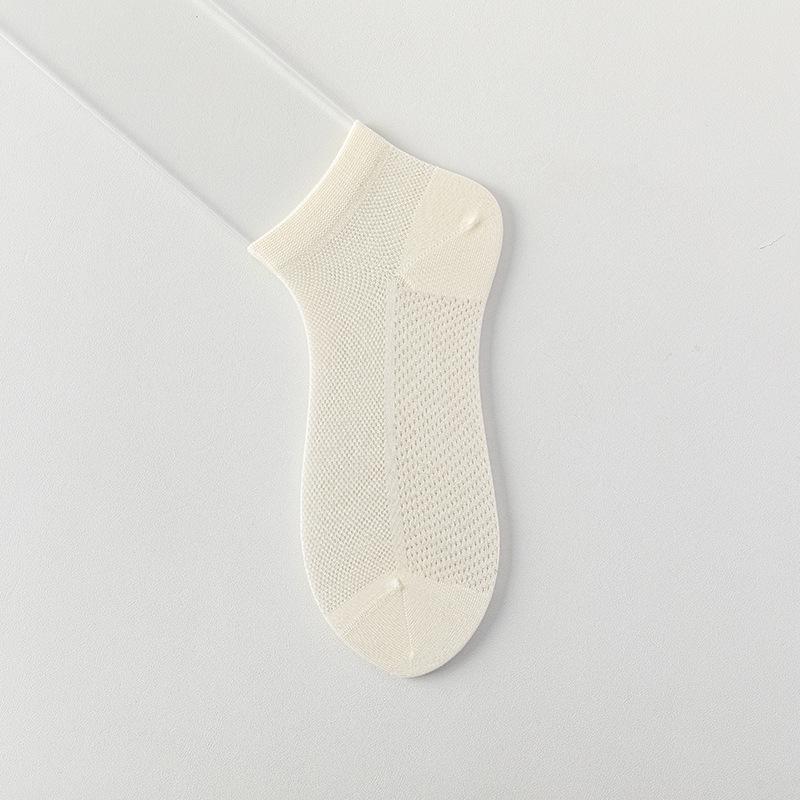 Silk Stockings for Children, Short Style, Odor-resistant, Sweat-absorbent, Antibacterial, Non-slip, for Ladies, White Mid-calf Length