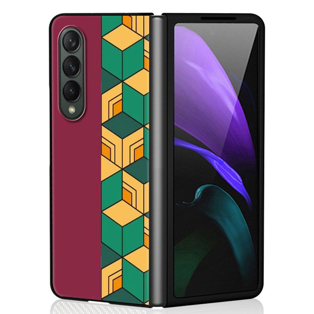 כיסוי טלפון קשיח PC מצויר של Demon Slayer עבור Samsung Galaxy ZFold3 Z Fold4 5G ZFold4 Z Fold3 Z Fold 4 Z Fold הדפס תיק