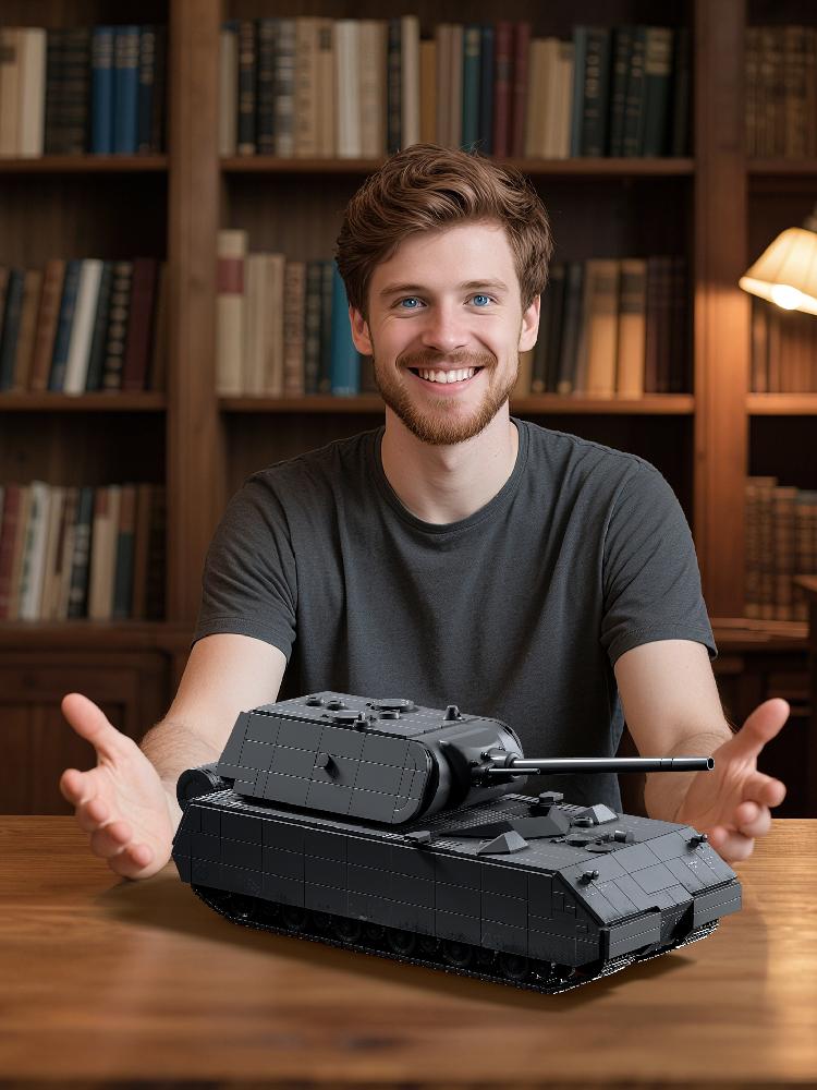 DIY MOC Armored Vehicle Military Mouse Maus Heavy Tank Building Blocks Panzer VIII Maus Soldier Army Bricks Toy for Boy Gift