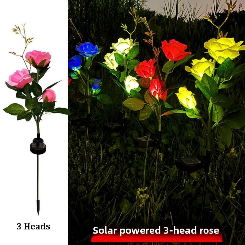 3/5 Heads LED Simulated Solar Lights Waterproof 5 Colors Outdoor Decorative Solar Light Garden Solar Lights