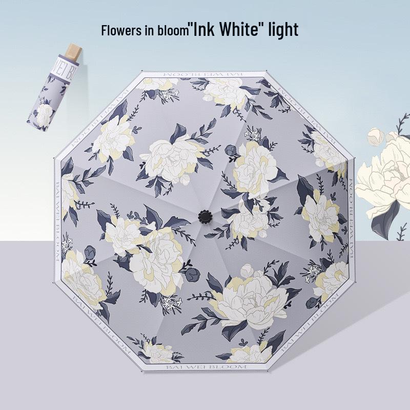 Premium Black UV-Resistant Dual-Purpose Women's Umbrella & Parasol