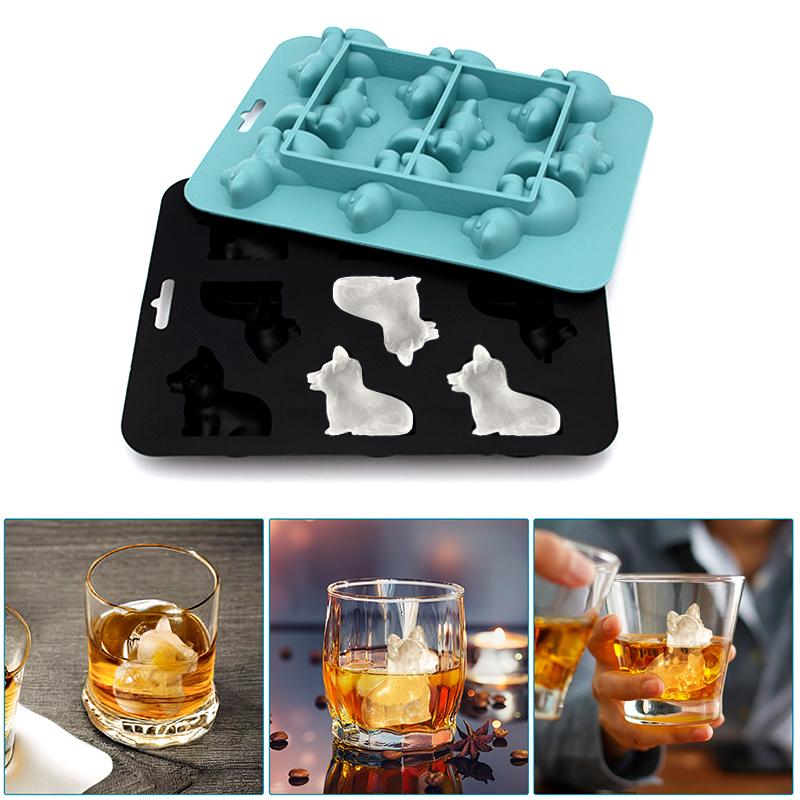 1pc Silica Gel Ice Tray 9 Welsh Corgi Shape Molds J Household Kitchen Ice Maker BPA Free Easy To Release and Non Stick 6