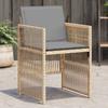 Vidaxl Garden Chairs With Cushions, 4 Pcs, Mixed Beige, Poly Rattan