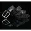 Cow Leather Embossing Belt Male Classic Vintage Pin Buckle Strap