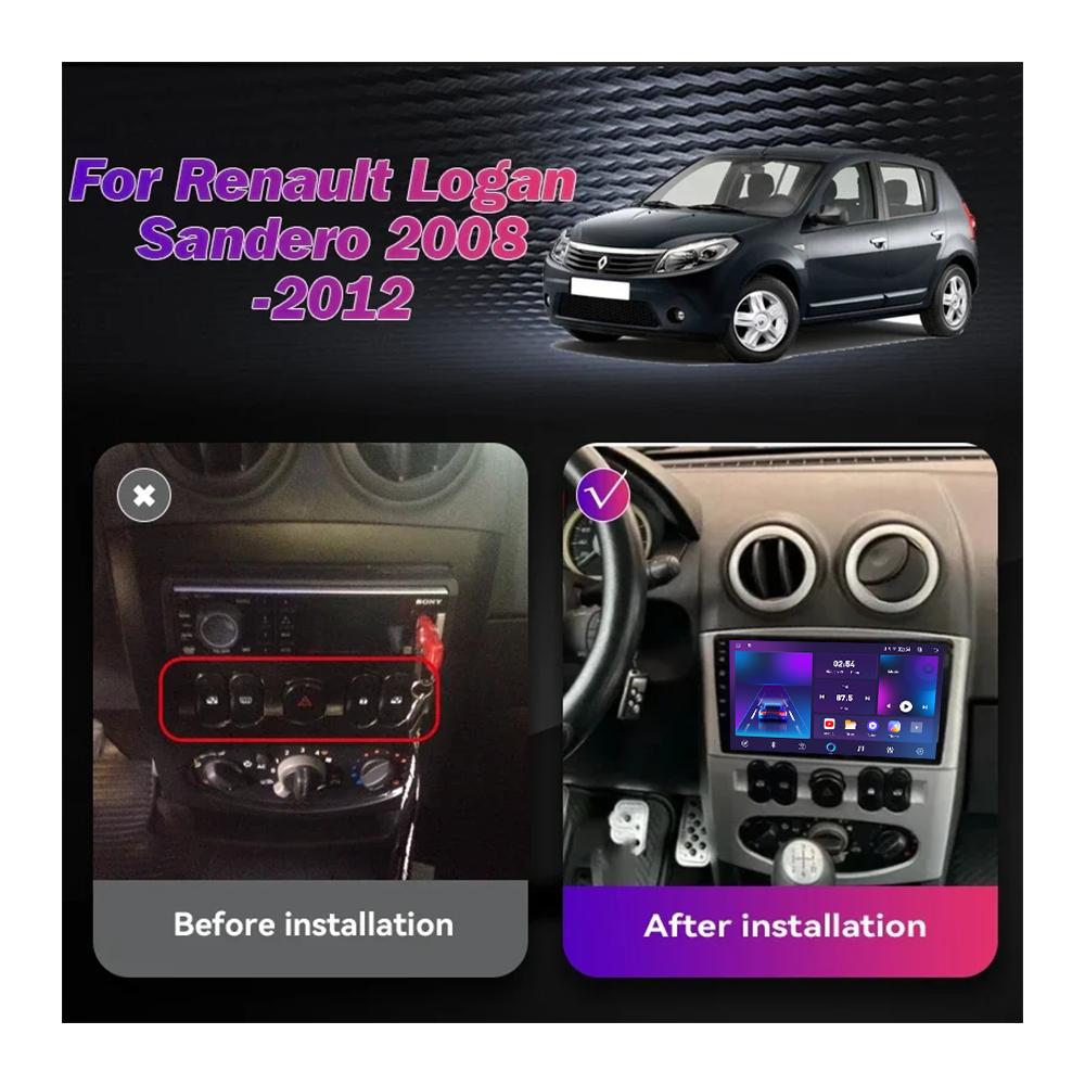 Android Autoradio Für Renault Logan Sandero 1.6 2008 -2012 Multimedia Player Head Unit Stereo GPS Navigation BT WIFI 1+16GB