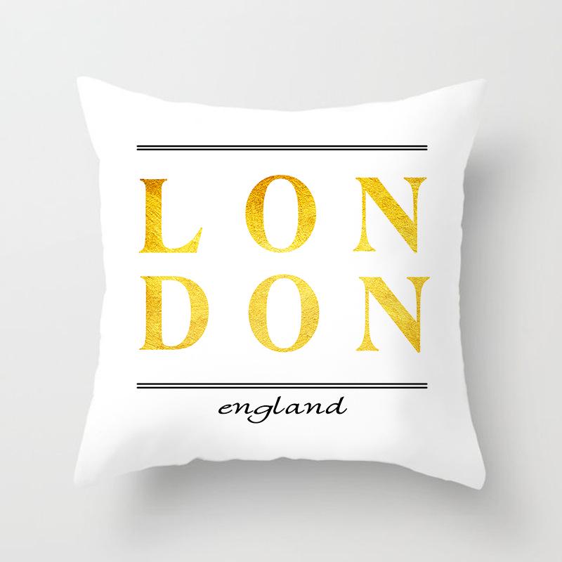 Sofa Pillow Cover, Cushion Cover, Nordic Home Textile Fabrics, Simple Golden Digital Printing