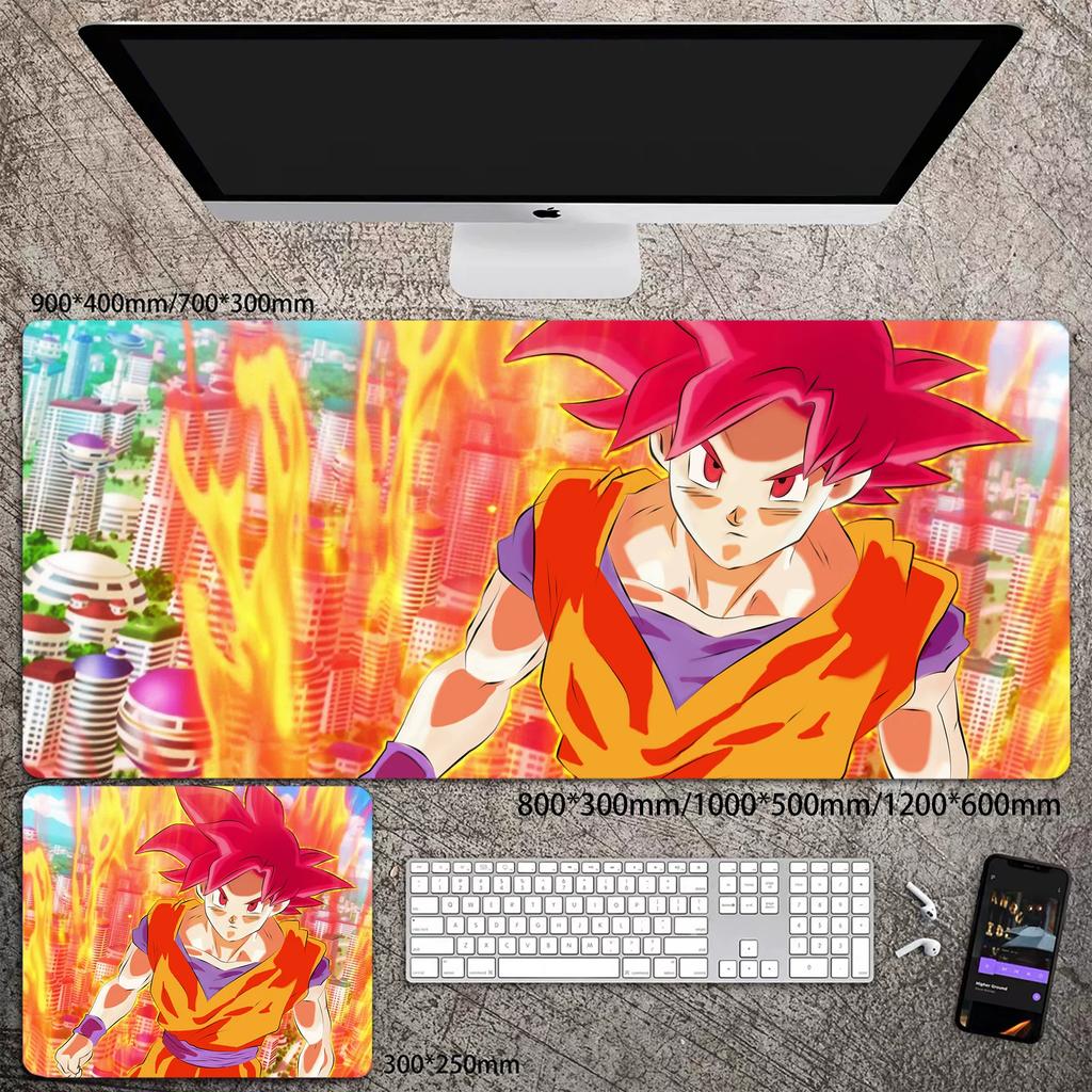 Skórzana podkładka pod mysz do biura Wysoka rozdzielczość Drukowanie Dragon Ball Mata na biurko Uroczy Son Goku Zablokowana krawędź Duży Pogrubiony Mata na biurko komputerowe Podkładka do pisania Klawiatura