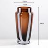 Glass Vase Brown Transparent Geometric Thick Glass Hydroponics Terrarium Floral Arrangement Accessories Home Decoration