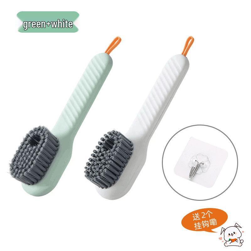 Versatile Shoe Cleaning Brush with Soft Bristles and Press-Type Liquid Dispenser - Gentle On Shoes