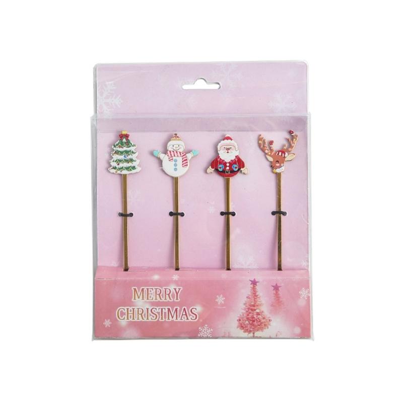 

Coffee Spoons Dessert Spoons Christmas Themed Stainless Steel Material 3 Colors рожевий
