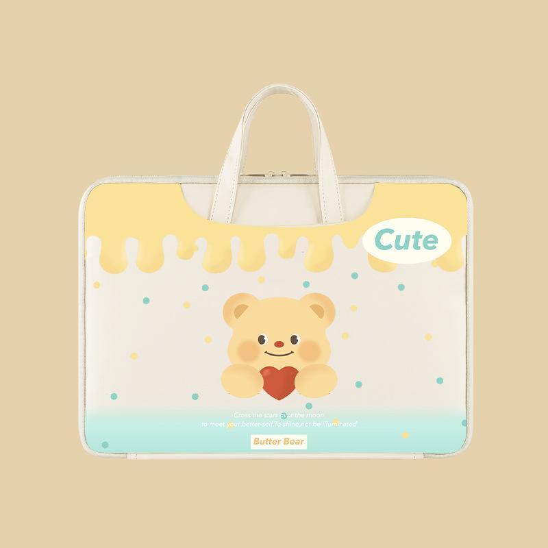 Cute Cartoon Animal Laptop Handbag Waterproof Shockproof Notebook Sleeve Bag Fits 13.3-16 Inch Carry Bag Attach To Luggage