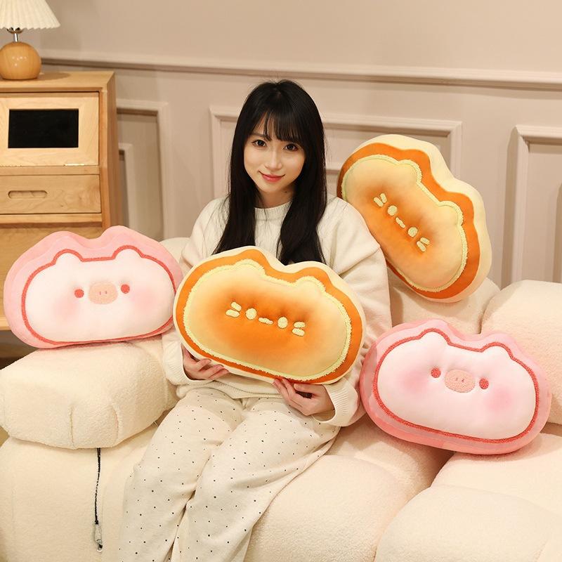 Medium-cooked Cheese Throw Pillow Fun Butter Bread Cat Piggy Thickened Special-shaped Bedside Sofa Decorative Pillow