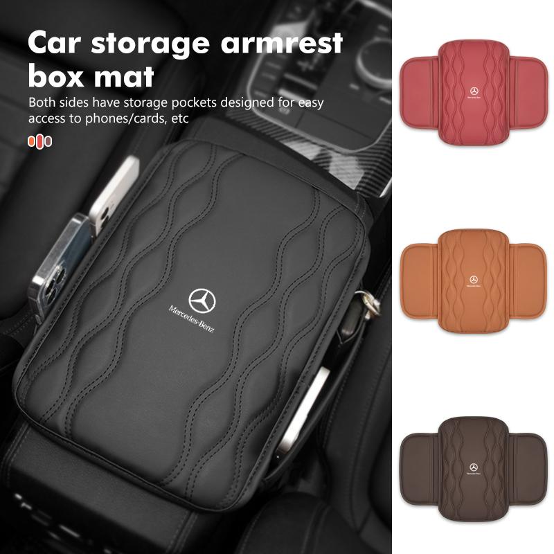 CEV5 Car Center Armrest Box Cushion Console Mat Armrest Storage Pad For Benz AMG A C E S G Class W201 W210 W108 W204 W205 W203