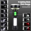 LED COB Powerful Flashlight USB Rechargeable Torch 11 Lighting Modes Lamp with Tail Magnet Outdoor Camping Emergency Lantern