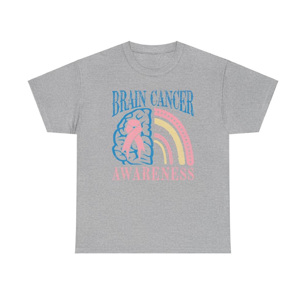 Brain Cancer Awareness T Shirt Pink Ribbon Cancer Awareness Support Unisex Top