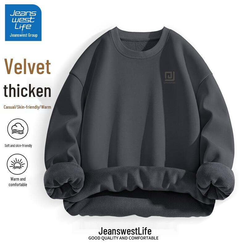 Jeanswest LIFE Herren Schweres Fleece-gefüttertes Rundhals-Sweatshirt