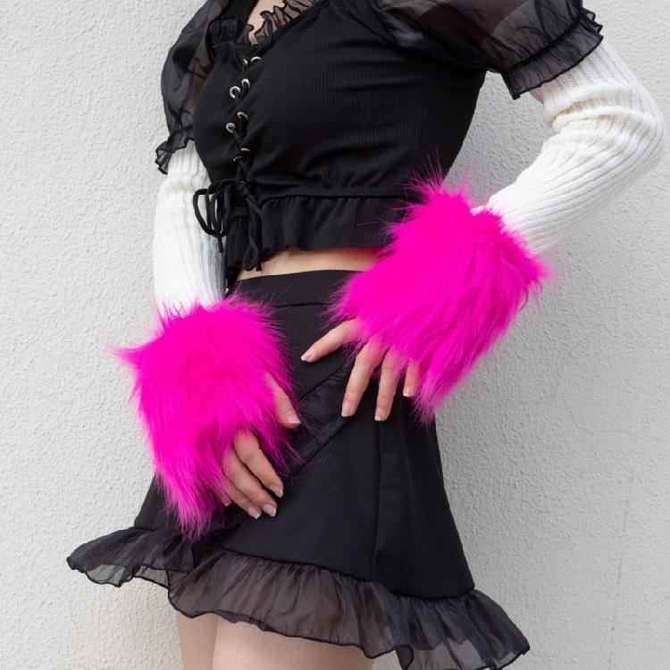 Faux Furs Wrist Cuffs Oversleeve Wrist for Wool Coat Jackets Arm Warmer Sleeve