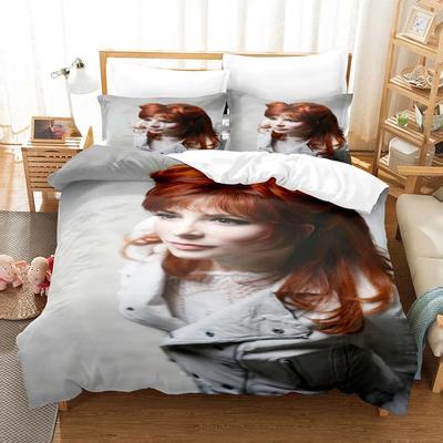 3PCS Mylene Farmer Bedding Set Printed Duvet Cover Comfortable Breathable Luxury Cotton Quilt Pillowcase Single King Queen Size