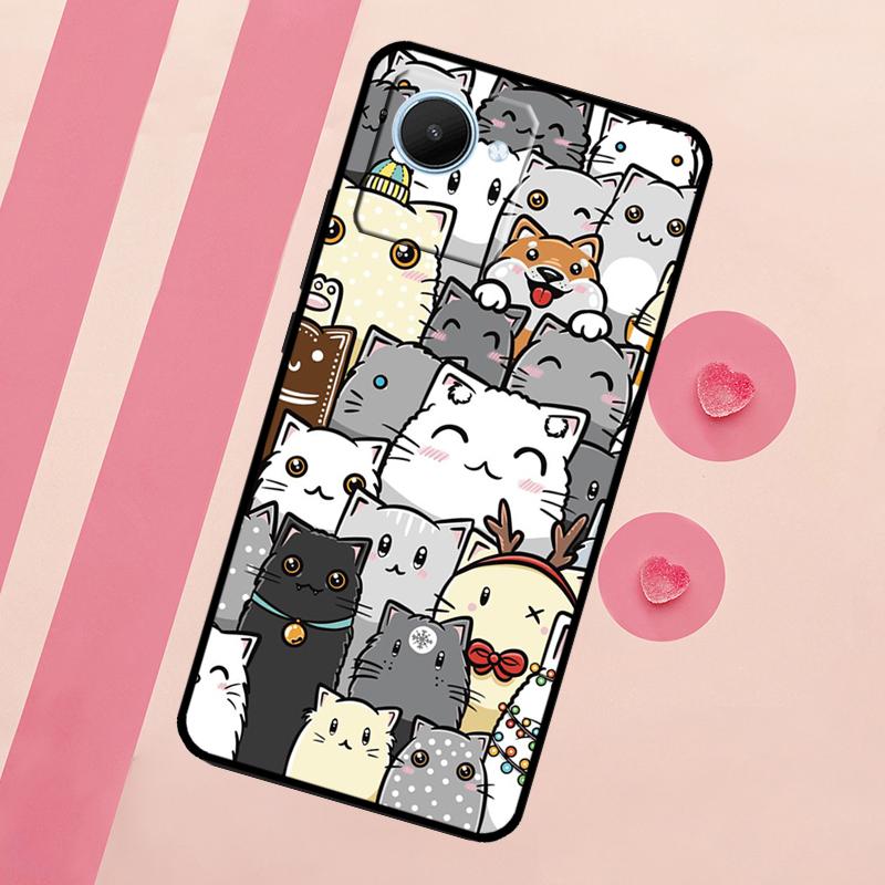 Funny Cute Cats For Realme C67 C75 C63 C61 C71 C55 C51 C65 C53 10 11 12 13 14 15 Pro Plus GT6 GT7 Pro Case