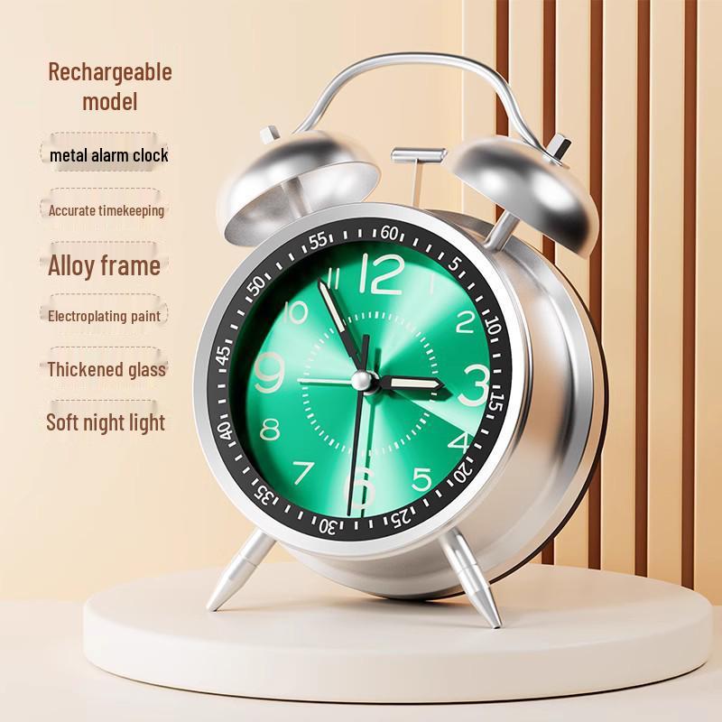 2025 Mechanical Alarm Clock for Students & Seniors - Compact, Rechargeable Wake-Up Call