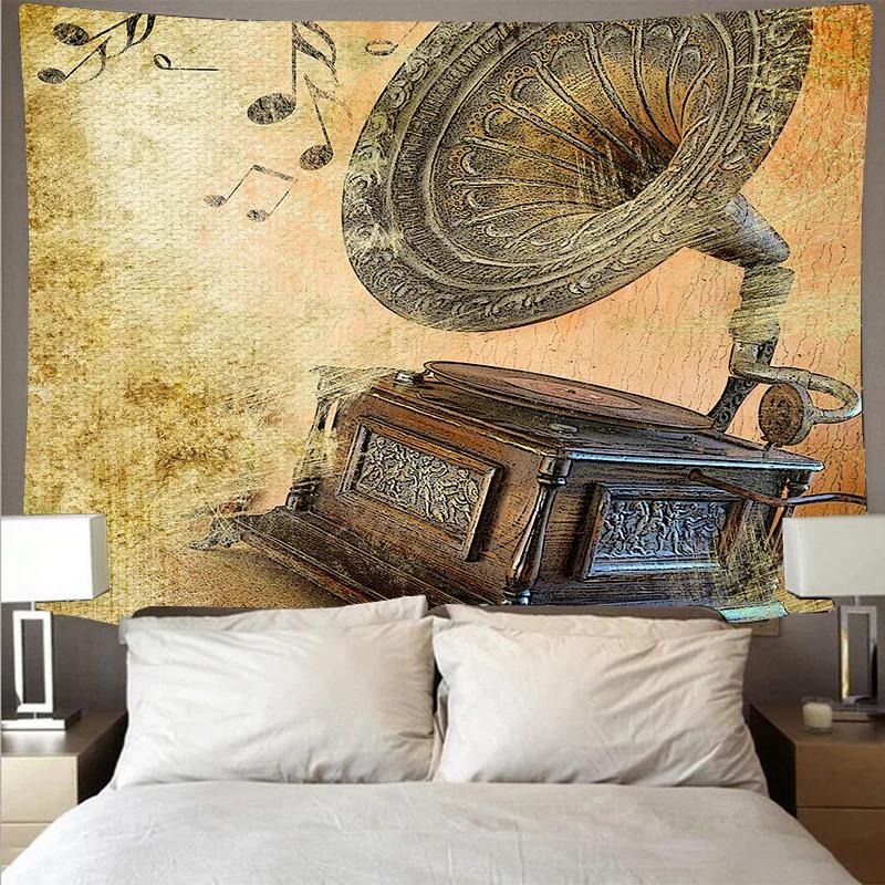 Nordic Musical Note Tapestry Colorful Background Cloth Art Home Bedroom Decor Hanging Cloth Digital Printing Mural Tapestries
